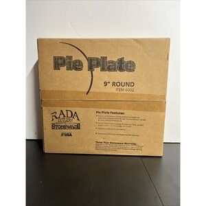 Rada Cutlery Stoneware 9" Round Pie Plate Made In USA New In Box
